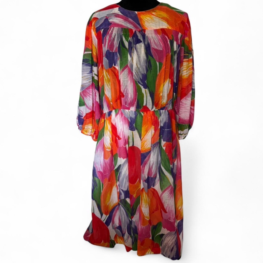 Vintage 1960’s Coco of California Vibrant Multicolor Long Sleeve Dress Size 10